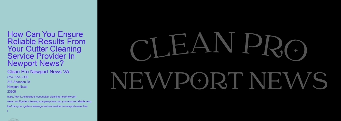 How Can You Ensure Reliable Results From Your Gutter Cleaning Service Provider In Newport News?